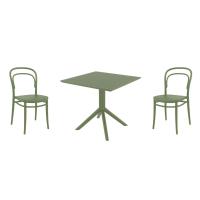 Marie Dining Set with Sky 31" Square Table Olive Green S251106-OLG-