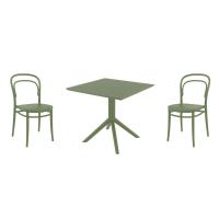 Marie Dining Set with Sky 31" Square Table Olive Green S251106-OLG