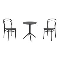 Marie Bistro Set with Sky 24" Round Folding Table Black S251121-BLA