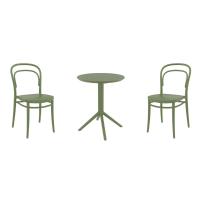 Marie Bistro Set with Sky 24" Round Folding Table Olive Green S251121-OLG-