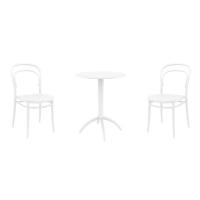 Marie Bistro Set with Octopus 24" Round Table White S251160-WHI-