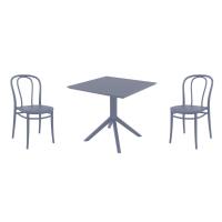 Victor Dining Set with Sky 31" Square Table Dark Gray S252106-DGR-