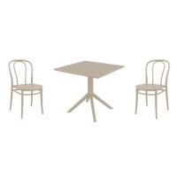 Victor Dining Set with Sky 31" Square Table Taupe S252106-DVR-