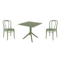 Victor Dining Set with Sky 31" Square Table Olive Green S252106-OLG-