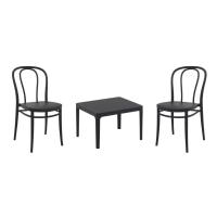 Victor Conversation Set with Sky 24" Side Table Black S252109-BLA-