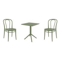 Victor Bistro Set with Sky 24" Square Folding Table Olive Green S252114-OLG