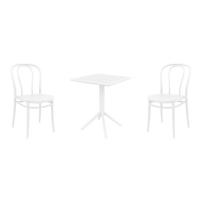 Victor Bistro Set with Sky 24" Square Folding Table White S252114-WHI