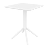 Victor Bistro Set with Sky 24" Square Folding Table White S252114-WHI - 2