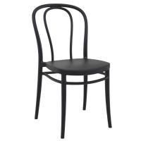 Victor Bistro Set with Sky 24" Round Folding Table Black S252121-BLA - 1