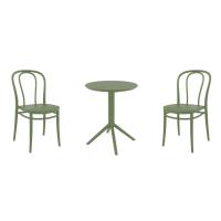 Victor Bistro Set with Sky 24" Round Folding Table Olive Green S252121-OLG-