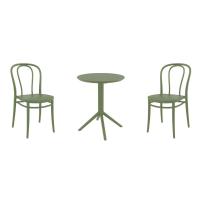 Victor Bistro Set with Sky 24" Round Folding Table Olive Green S252121-OLG