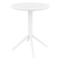 Victor Bistro Set with Sky 24" Round Folding Table White S252121-WHI - 2