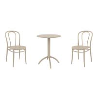 Victor Bistro Set with Octopus 24" Round Table Taupe S252160-DVR-
