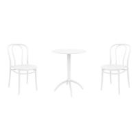 Victor Bistro Set with Octopus 24" Round Table White S252160-WHI-