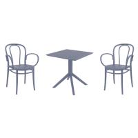 Victor XL Dining Set with Sky 27" Square Table Dark Gray S253108-DGR