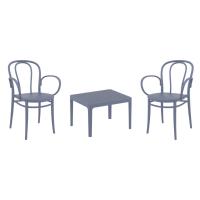 Victor XL Conversation Set with Sky 24" Side Table Dark Gray S253109-DGR-