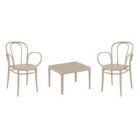 Victor XL Conversation Set with Sky 24" Side Table Taupe S253109-DVR-