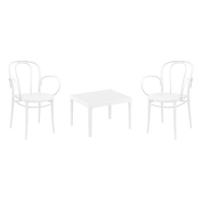 Victor XL Conversation Set with Sky 24" Side Table White S253109-WHI
