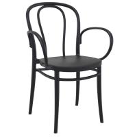 Victor XL Bistro Set with Sky 24" Square Folding Table Black S253114-BLA - 1
