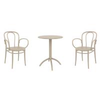 Victor XL Bistro Set with Octopus 24" Round Table Taupe S253160-DVR