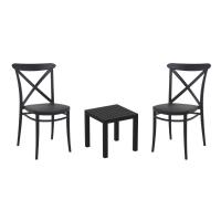 Cross Conversation Set with Ocean Side Table Black S254066-BLA
