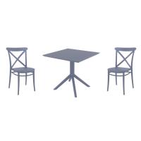 Cross Dining Set with Sky 31" Square Table Dark Gray S254106-DGR - 1