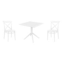 Cross Dining Set with Sky 31" Square Table White S254106-WHI - 1