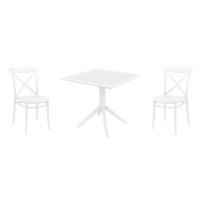 Cross Dining Set with Sky 31" Square Table White S254106-WHI - 1