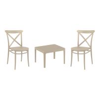 Cross Conversation Set with Sky 24" Side Table Taupe S254109-DVR-