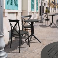 Cross Bistro Set with Sky 24" Round Folding Table Black S254121-BLA