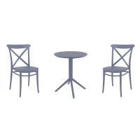 Cross Bistro Set with Sky 24" Round Folding Table Dark Gray S254121-DGR - 1