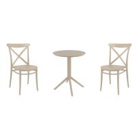 Cross Bistro Set with Sky 24" Round Folding Table Taupe S254121-DVR - 1
