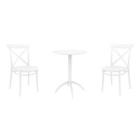 Cross Bistro Set with Octopus 24" Round Table White S254160-WHI