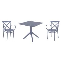 Cross XL Dining Set with Sky 31" Square Table Dark Gray S256106-DGR-