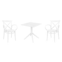 Cross XL Dining Set with Sky 27" Square Table White S256108-WHI
