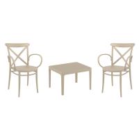 Cross XL Conversation Set with Sky 24" Side Table Taupe S256109-DVR-