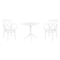 Cross XL Bistro Set with Sky 24" Square Folding Table White S256114-WHI-