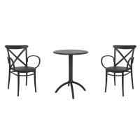 Cross XL Bistro Set with Octopus 24" Round Table Black S256160-BLA - 1