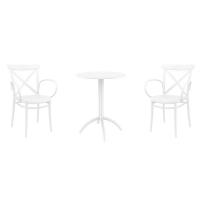 Cross XL Bistro Set with Octopus 24" Round Table White S256160-WHI - 1
