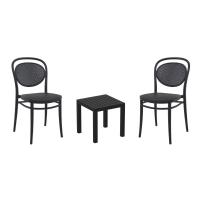 Marcel Conversation Set with Ocean Side Table Black S257066-BLA-