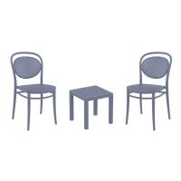 Marcel Conversation Set with Ocean Side Table Dark Gray S257066-DGR