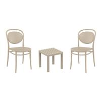 Marcel Conversation Set with Ocean Side Table Taupe S257066-DVR