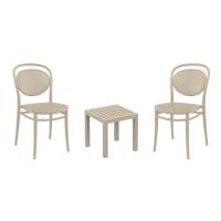 Marcel Conversation Set with Ocean Side Table Taupe S257066-DVR