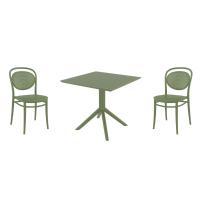 Marcel Dining Set with Sky 31" Square Table Olive Green S257106-OLG