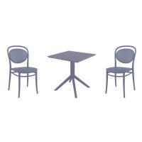 Marcel Dining Set with Sky 27" Square Table Dark Gray S257108-DGR - 1