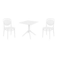 Marcel Dining Set with Sky 27" Square Table White S257108-WHI - 1