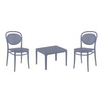 Marcel Conversation Set with Sky 24" Side Table Dark Gray S257109-DGR-