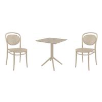 Marcel Bistro Set with Sky 24" Square Folding Table Taupe S257114-DVR