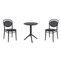 Marcel Bistro Set with Sky 24" Round Folding Table Black S257121-BLA - 1