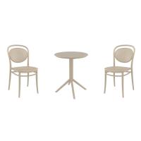 Marcel Bistro Set with Sky 24" Round Folding Table Taupe S257121-DVR - 1